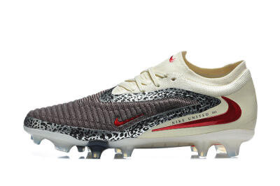 Men's Nike Phantom 6 Elite Low FG Football Boots - Brown/Crimson Red/White