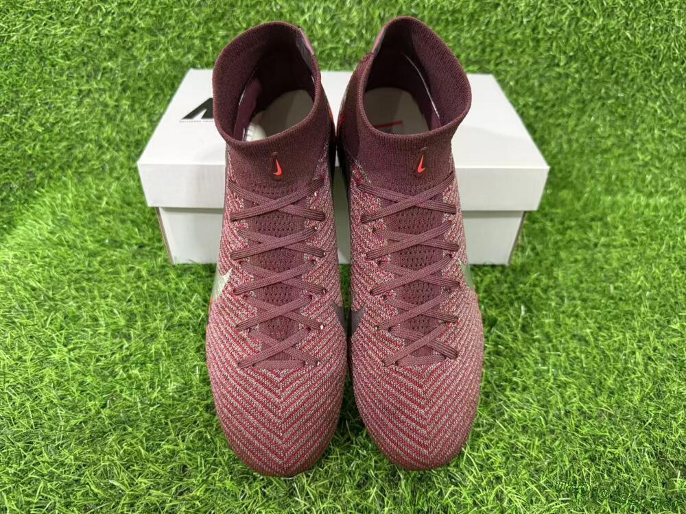 Men's Nike Air Zoom Mercurial Superfly 10 Elite FG Football Boots - Maroon/Scarlet Blaze/Crimson Spice