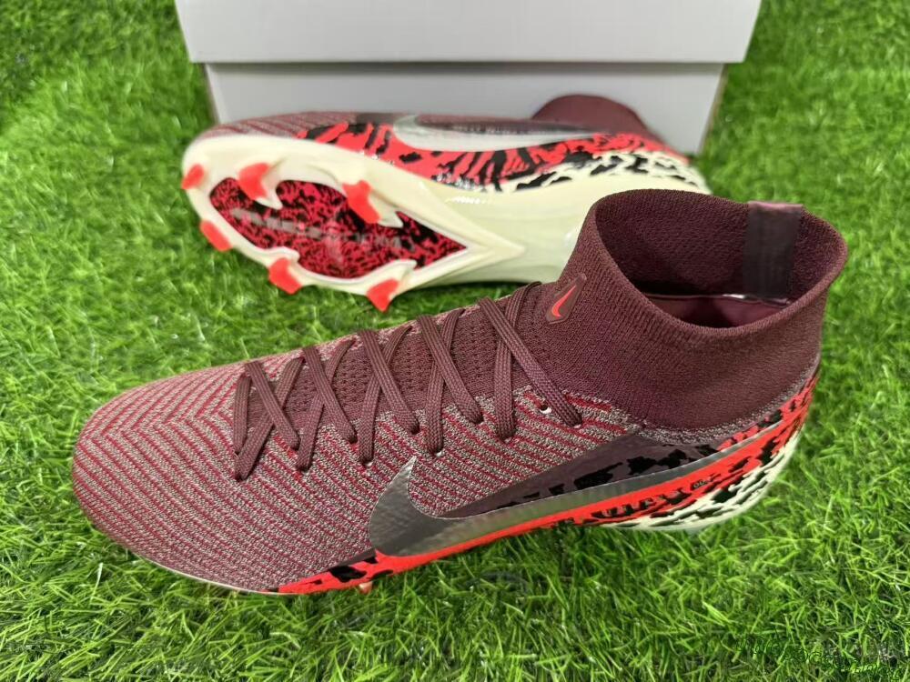 Men's Nike Air Zoom Mercurial Superfly 10 Elite FG Football Boots - Maroon/Scarlet Blaze/Crimson Spice