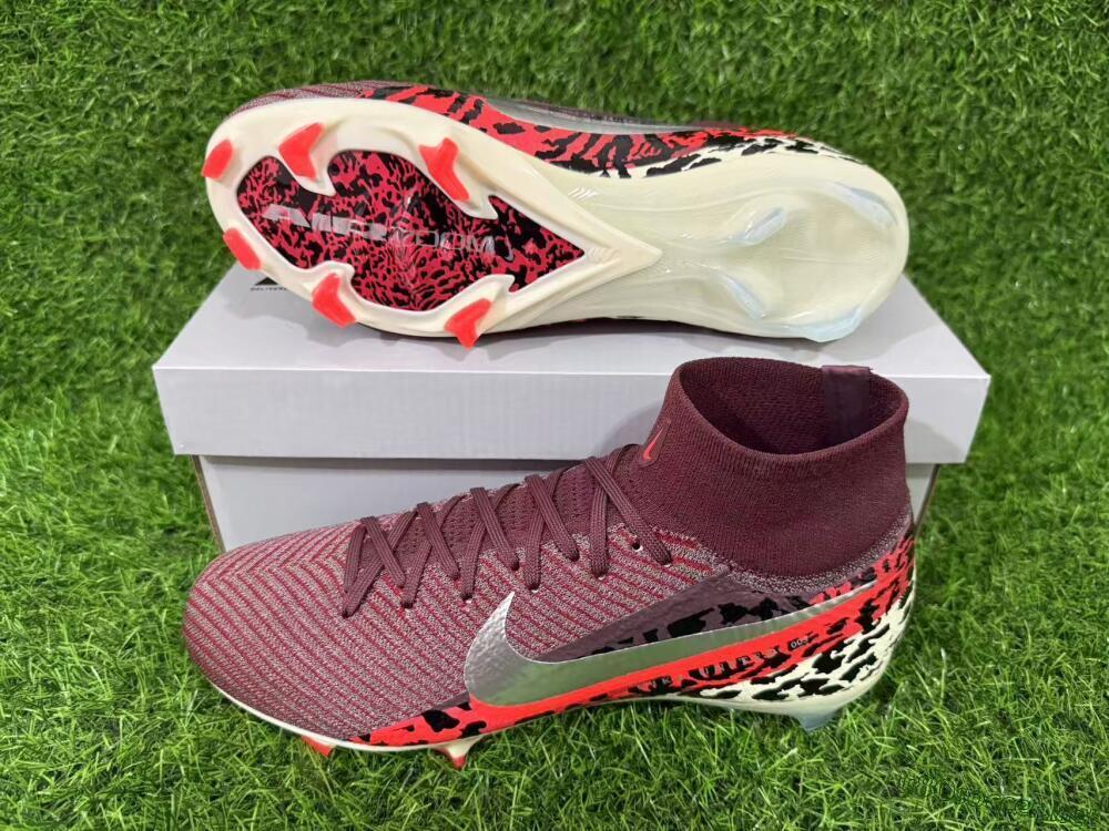Men's Nike Air Zoom Mercurial Superfly 10 Elite FG Football Boots - Maroon/Scarlet Blaze/Crimson Spice