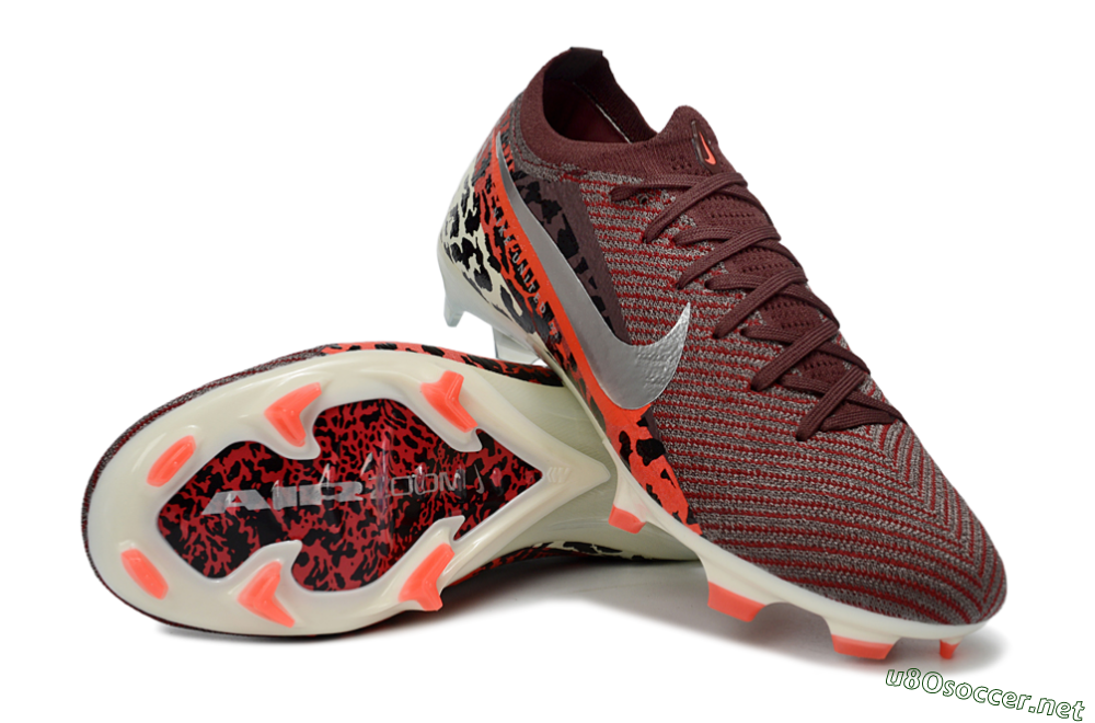 Men's Nike Air Zoom Mercurial Vapor 16 Elite FG Football Boots - Maroon/Fiery Red/Muted Ivory 4