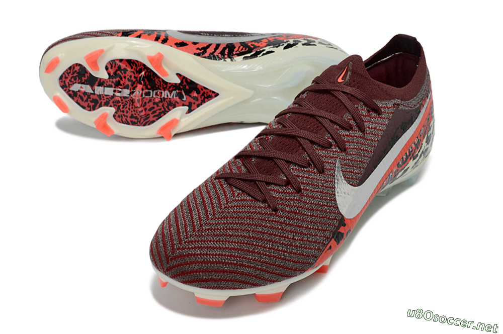 Men's Nike Air Zoom Mercurial Vapor 16 Elite FG Football Boots - Maroon/Fiery Red/Muted Ivory 3