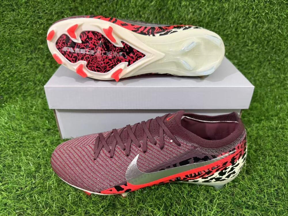 Men's Nike Air Zoom Mercurial Vapor 16 Elite FG Football Boots - Maroon/Fiery Red/Muted Ivory