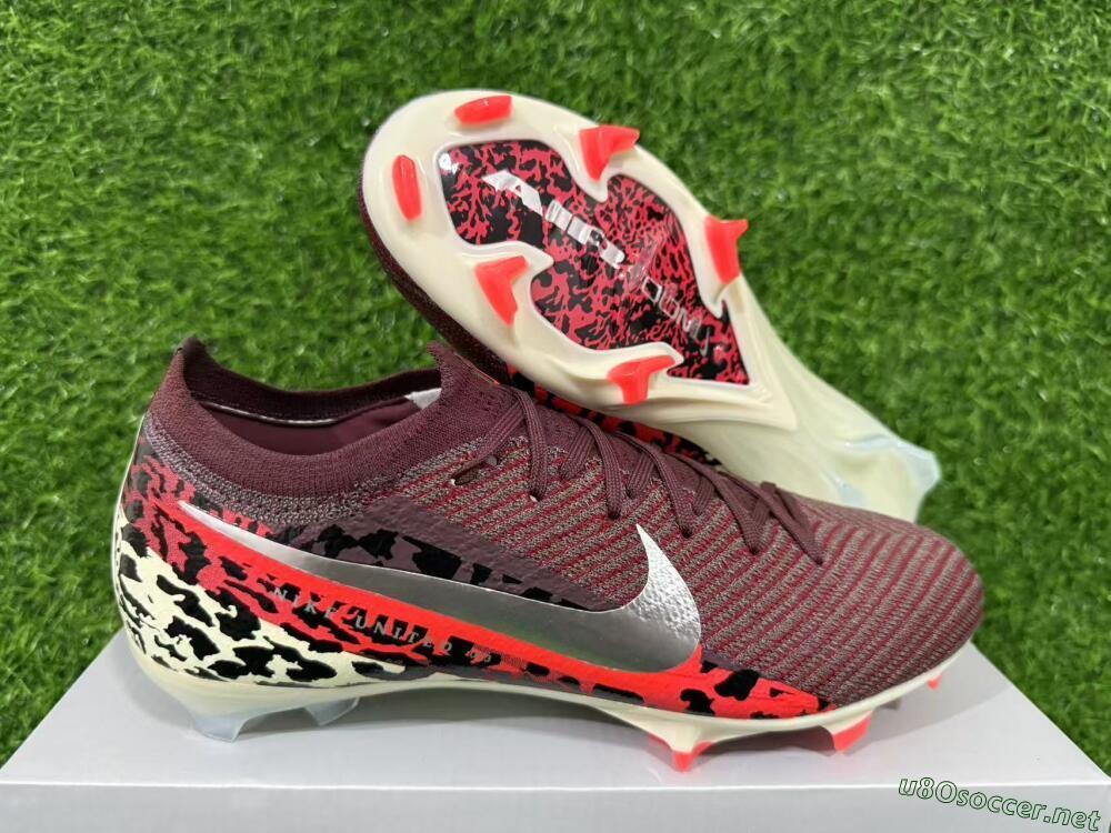 Men's Nike Air Zoom Mercurial Vapor 16 Elite FG Football Boots - Maroon/Fiery Red/Muted Ivory