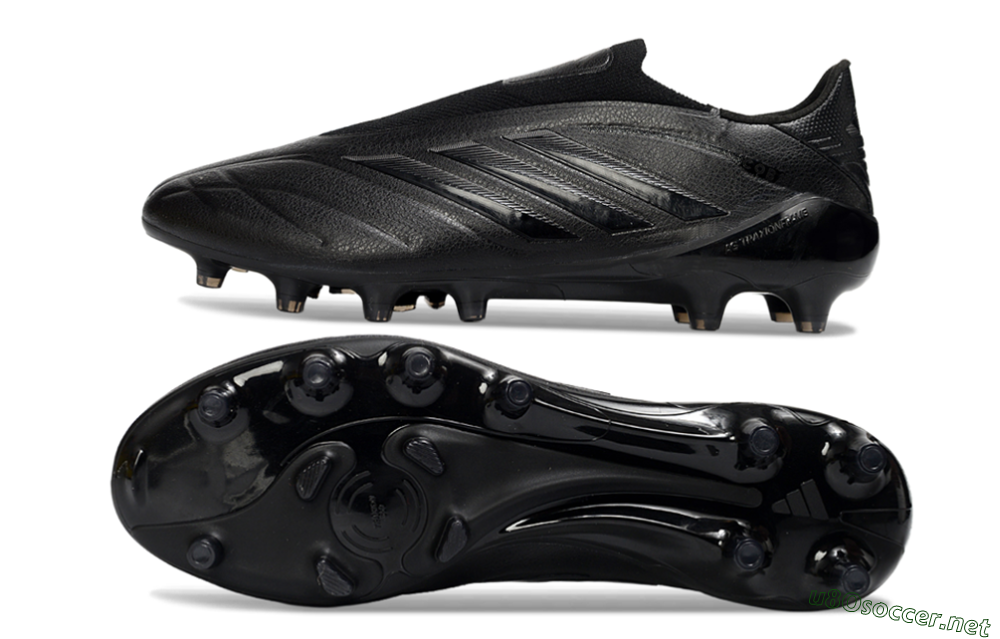Men's Adidas Copa Pure 4 Elite Laceless FG Football Boots - Black/Midnight Black/Stealth Black 1