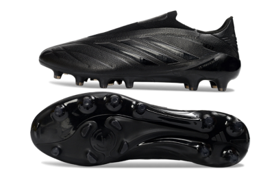 Men's Adidas Copa Pure 4 Elite Laceless FG Football Boots - Black/Midnight Black/Stealth Black