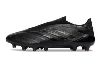 Men's Adidas Copa Pure 4 Elite Laceless FG Football Boots - Black/Midnight Black/Stealth Black