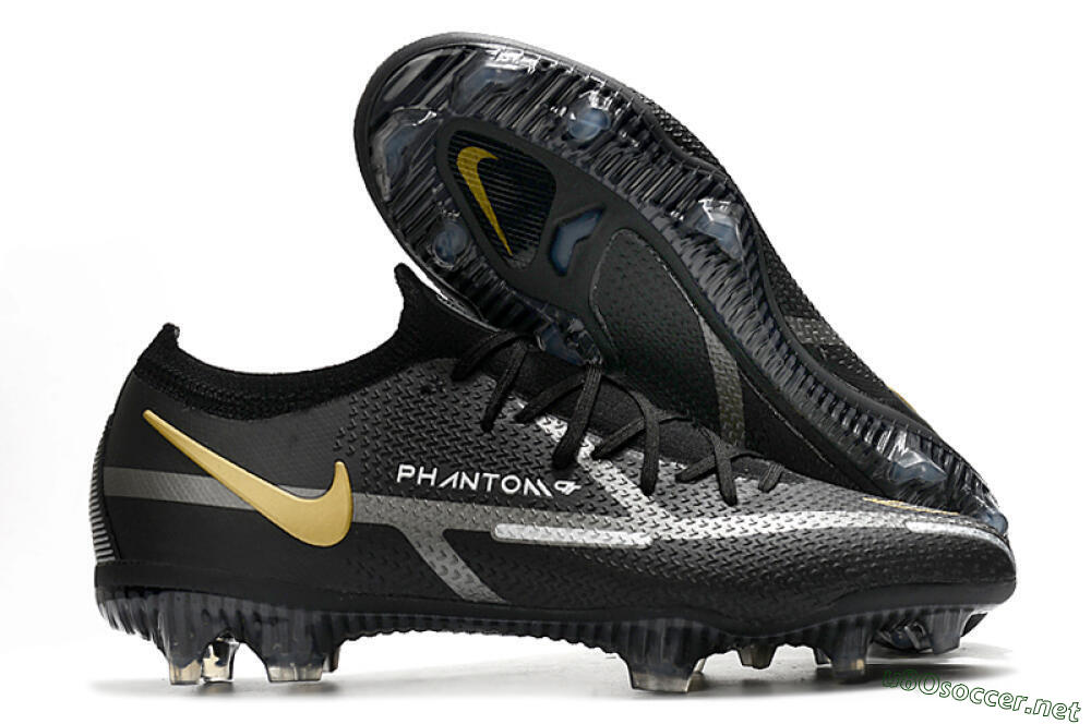 Men's Nike Phantom GT 2 FG Football Boots - Black/Silver/Gold 2
