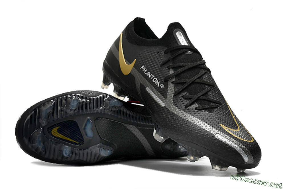 Men's Nike Phantom GT 2 FG Football Boots - Black/Silver/Gold 3