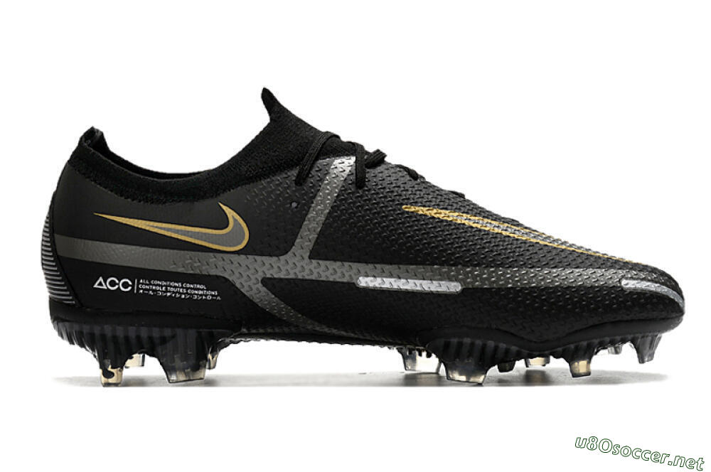 Men's Nike Phantom GT 2 FG Football Boots - Black/Silver/Gold 7