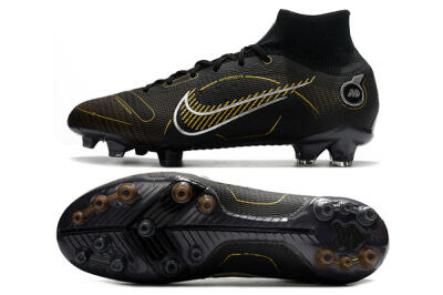 Men's Nike Mercurial Superfly 8 Elite AG Football Boots - Black/Gold/White