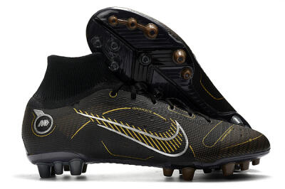 Men's Nike Mercurial Superfly 8 Elite AG Football Boots - Black/Gold/White