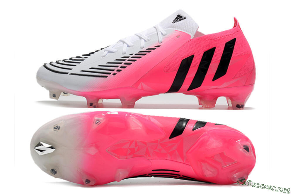 Men's Adidas Predator Edge.1 Low FG Football Boots - White/Pink 1