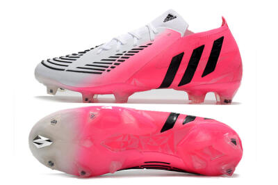 Men's Adidas Predator Edge.1 Low FG Football Boots - White/Pink