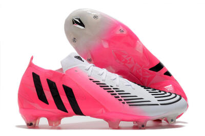 Men's Adidas Predator Edge.1 Low FG Football Boots - White/Pink