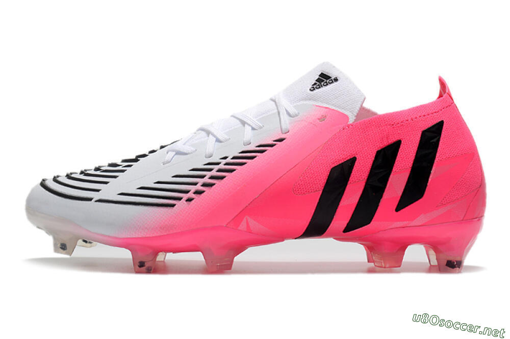Men's Adidas Predator Edge.1 Low FG Football Boots - White/Pink 0