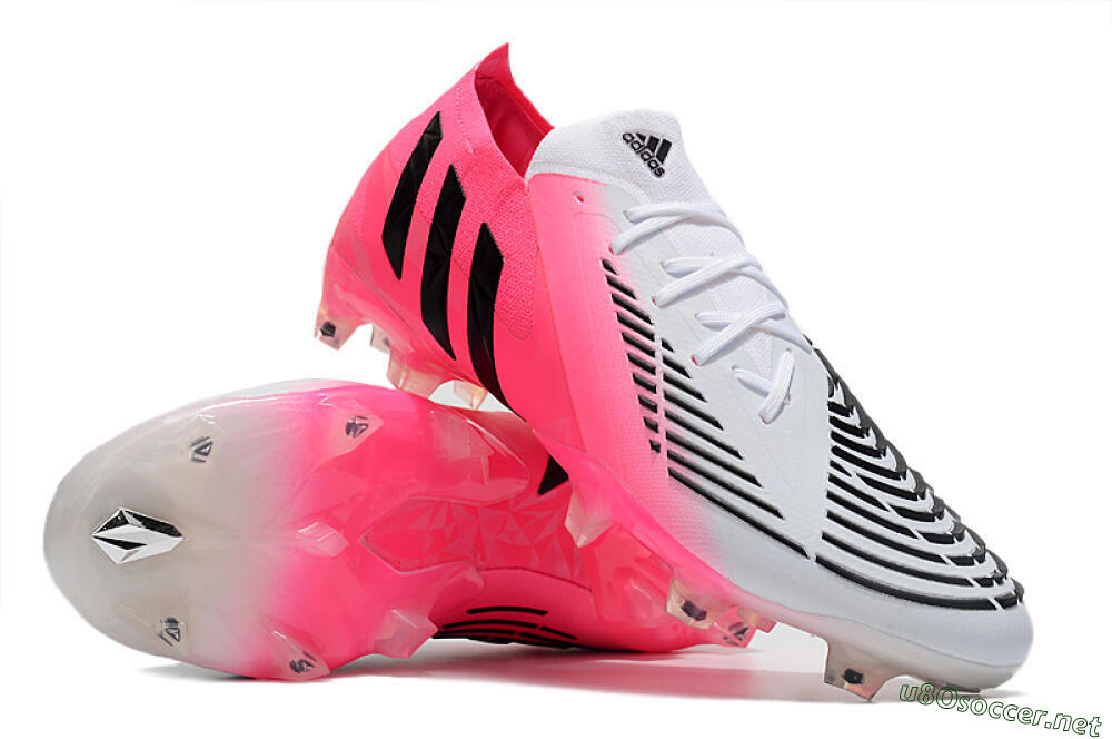 Men's Adidas Predator Edge.1 Low FG Football Boots - White/Pink 3