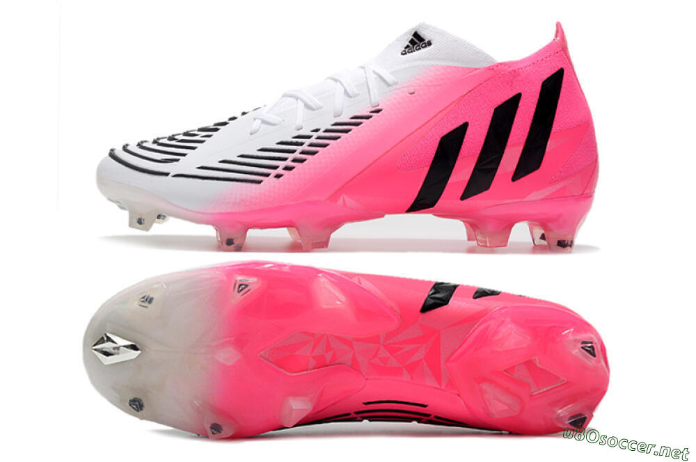 Men's Adidas Predator Edge.1 FG Football Boots - White/Pink 1