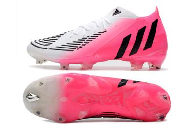 Men's Adidas Predator Edge.1 FG Football Boots - White/Pink