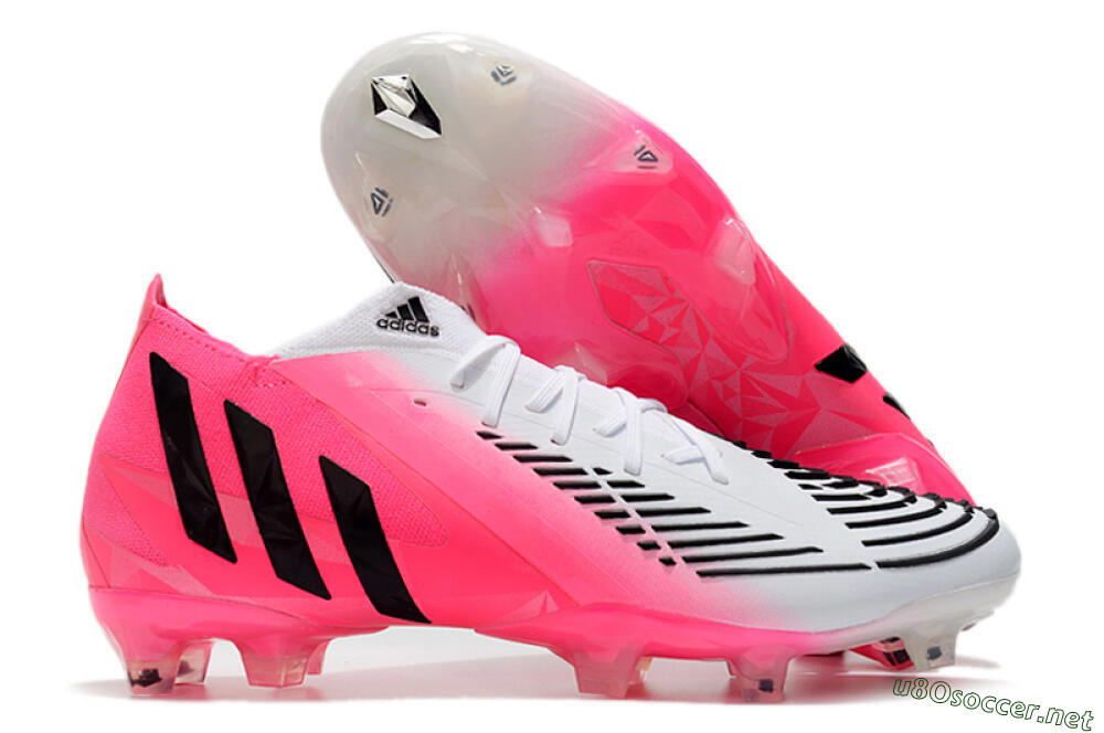 Men's Adidas Predator Edge.1 FG Football Boots - White/Pink 2