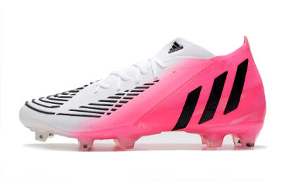 Men's Adidas Predator Edge.1 FG Football Boots - White/Pink