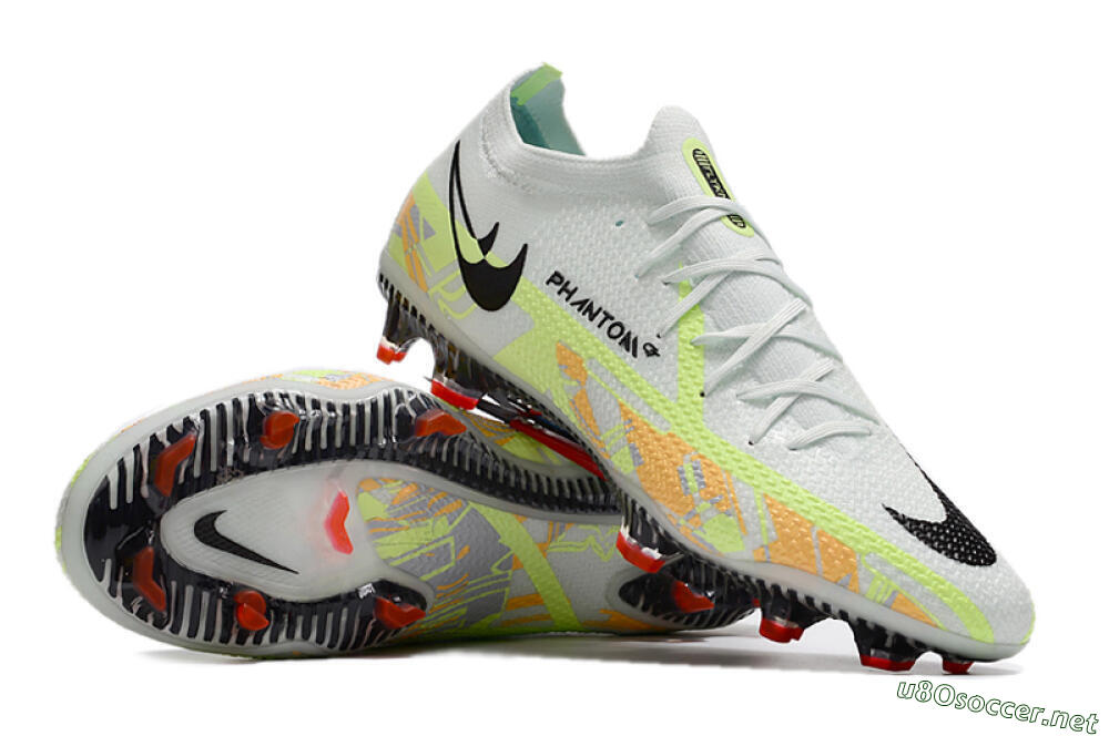 Men's Nike Phantom GT 2 Elite FG Football Boots - White/Green 3