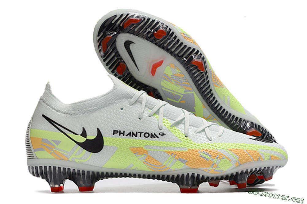 Men's Nike Phantom GT 2 Elite FG Football Boots - White/Green 2
