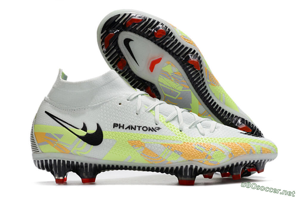 Men's Nike Phantom GT 2 DF Elite FG Football Boots - White/Green 2