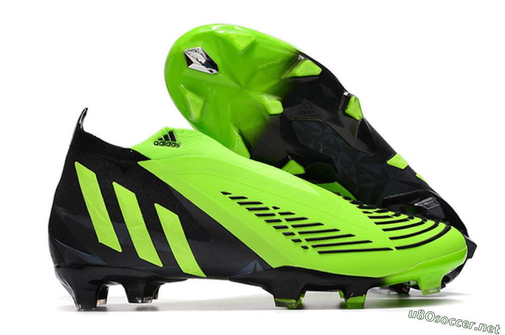 Men's Adidas Predator Edge Geometric+ FG Football Boots - Green/Black 2