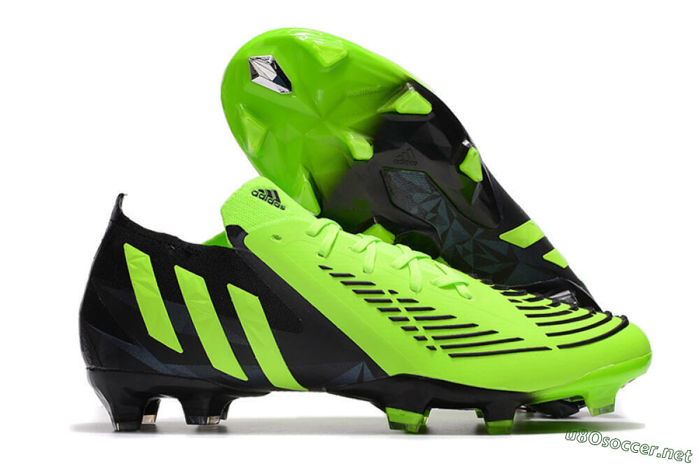 Men's Adidas Predator Edge.1 Low FG Football Boots - Green/Black 2