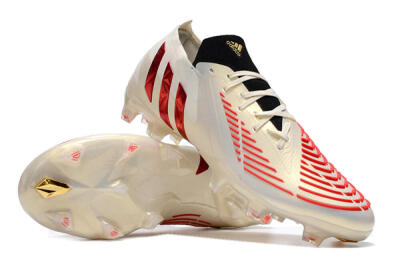 Men's Adidas Predator Edge.1 Low FG Football Boots - White/Red