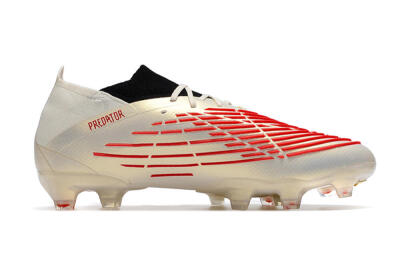 Men's Adidas Predator Edge.1 Low FG Football Boots - White/Red