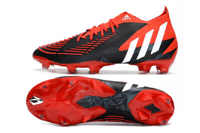 Men's Adidas Predator Edge Geometric.1 FG Football Boots - Red/Black/White