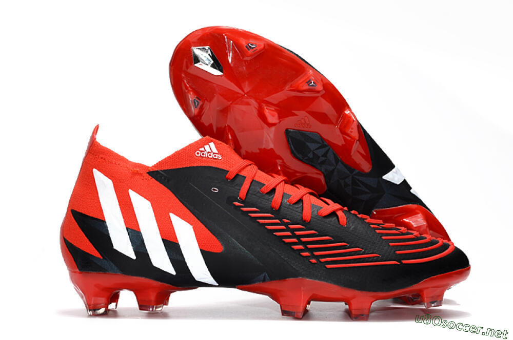 Men's Adidas Predator Edge Geometric.1 FG Football Boots - Red/Black/White 2