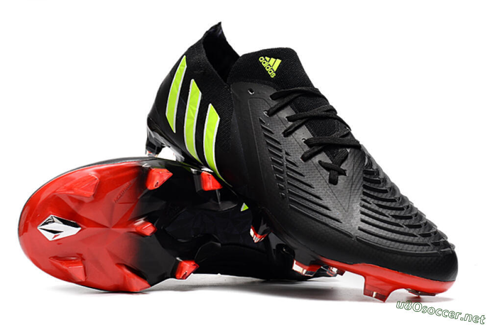 Men's Adidas Predator Edge Geometric.1 Low FG Football Boots - Black/Yellow/Red 3