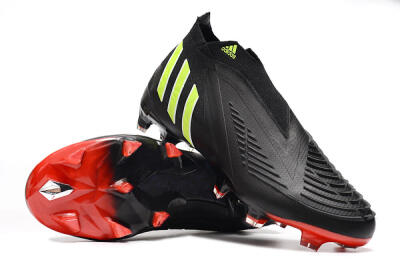 Men's Adidas Predator Edge Geometric+ FG Football Boots - Black/Yellow/Red