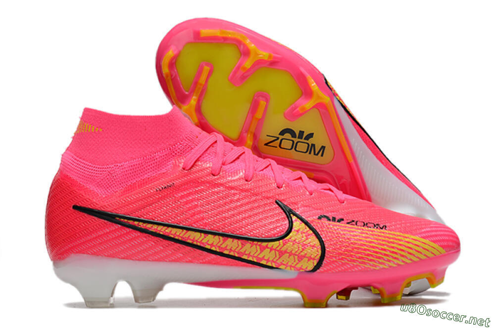 Men's Nike Air Zoom Mercurial Superfly 9 Elite FG Football Boots - Red/Black/Yellow 2