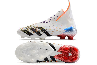 Men's Adidas Predator Freak + FG Football Boots - White/Black