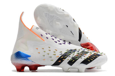 Men's Adidas Predator Freak + FG Football Boots - White/Black