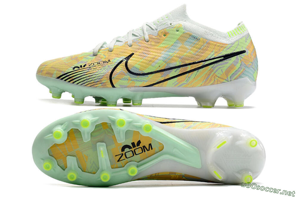 Unisex Nike Air Zoom Mercurial Vapor 15 Elite AG Football Boots - White/Green/Orange 1