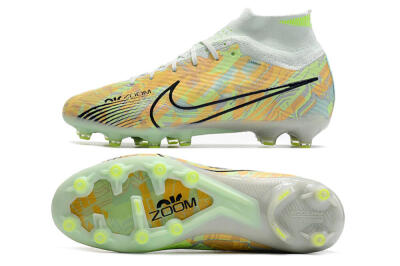 Men's Nike Air Zoom Mercurial Superfly 9 Elite AG Football Boots - White/Green/Orange