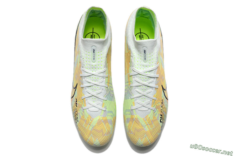 Men's Nike Air Zoom Mercurial Superfly 9 Elite AG Football Boots - White/Green/Orange 4