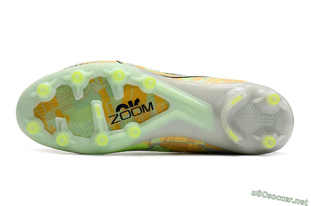 Men's Nike Air Zoom Mercurial Superfly 9 Elite AG Football Boots - White/Green/Orange 6