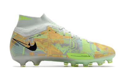 Men's Nike Air Zoom Mercurial Superfly 9 Elite AG Football Boots - White/Green/Orange