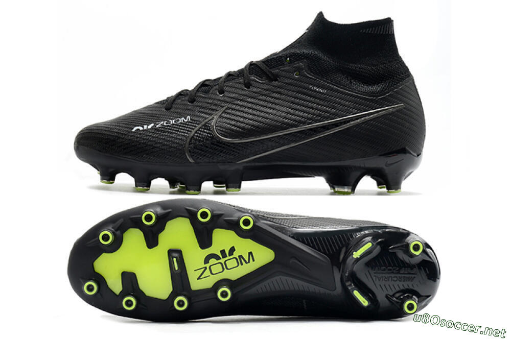 Men's Nike Air Zoom Mercurial Superfly 9 Elite AG Football Boots - Black/Green 1