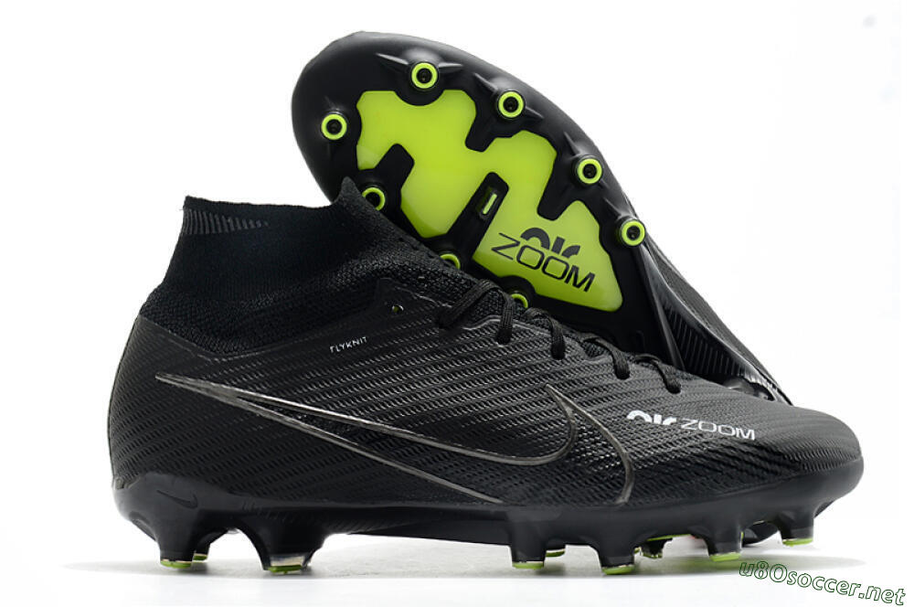 Men's Nike Air Zoom Mercurial Superfly 9 Elite AG Football Boots - Black/Green 2