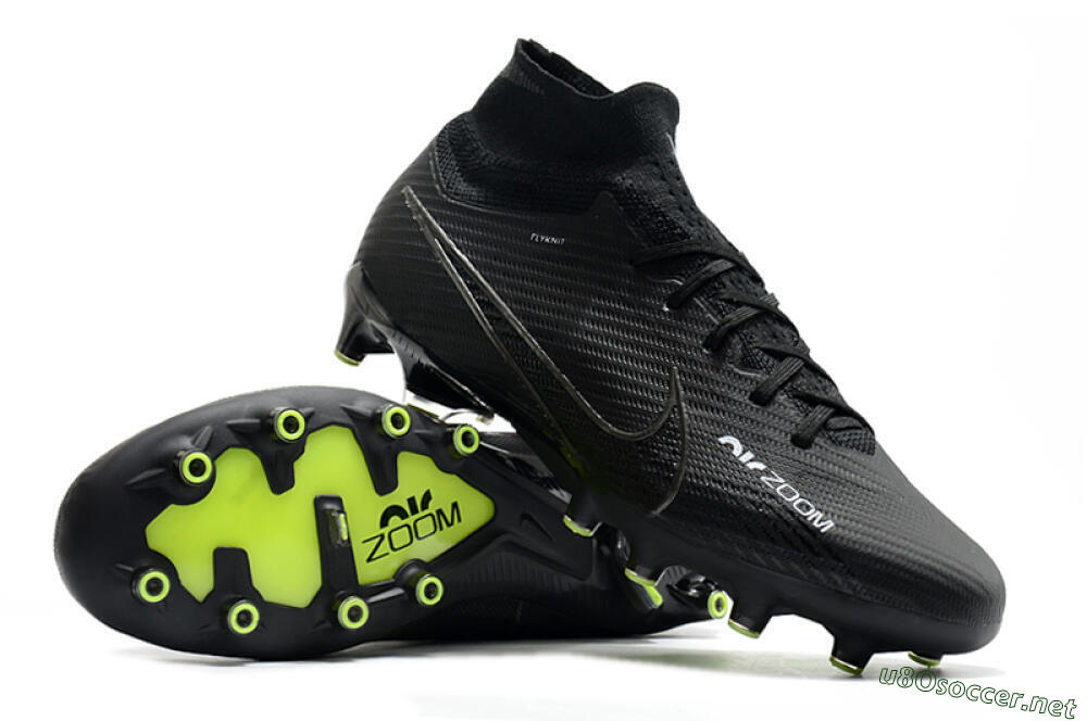 Men's Nike Air Zoom Mercurial Superfly 9 Elite AG Football Boots - Black/Green 3