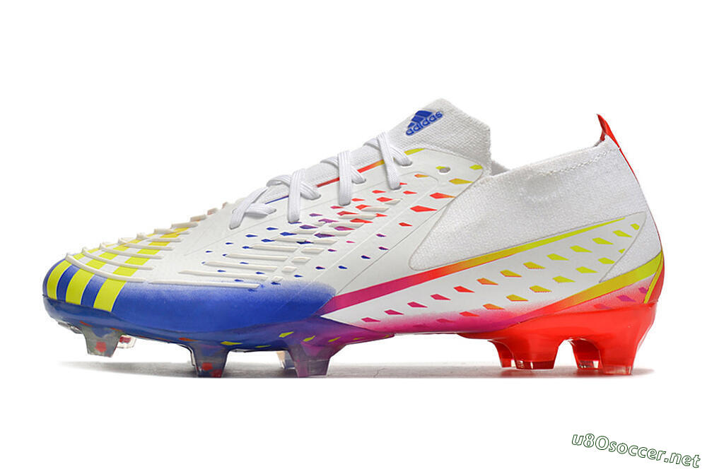 Men's Adidas Predator FIFA World Cup Qatar 2022 Edge+ FG Football Boots - White/Red/Blue 0