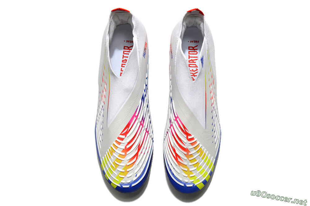 Unisex Adidas Predator FIFA World Cup Qatar 2022 Edge+ FG Football Boots - White/Red/Blue 4