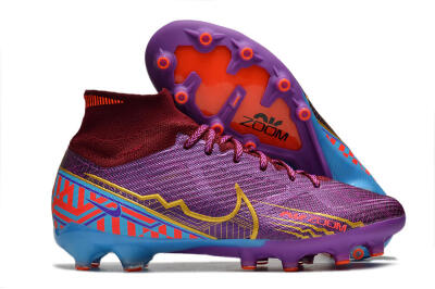 Men's Nike Air Zoom Mercurial Superfly 9 Elite AG Football Boots - Red/Gold/Blue